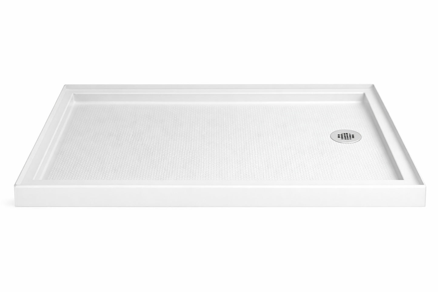 DreamLine SlimLine 60 in x 30 in Single Threshold Shower Pan Base in White with Right Hand Drain DLT