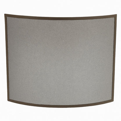 UniFlame Curved Bronze 41 in W Steel Frame Single Panel Fireplace Screen with Heavy Guage Mesh S 1667/100670108 728649800088 UniFlame