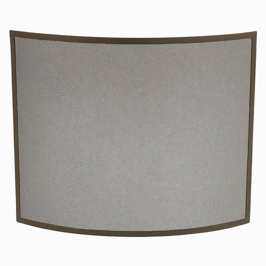 UniFlame Curved Bronze 41 in W Steel Frame Single Panel Fireplace Screen with Heavy Guage Mesh S 1667/100670108 728649800088 UniFlame