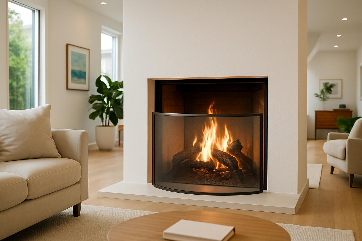 UniFlame Curved Bronze 41 in W Steel Frame Single Panel Fireplace Screen with Heavy Guage Mesh S 1667/100670108 728649800088 UniFlame