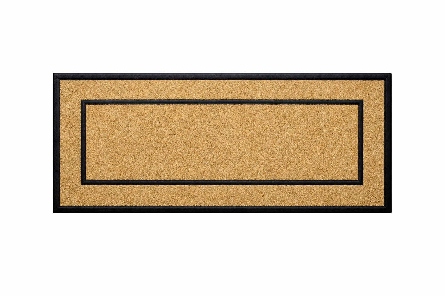 Nedia Home DirtBuster Single Picture Frame Black 24 in x 57 in Coir with Rubber Border Door Mat