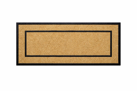 Nedia Home DirtBuster Single Picture Frame Black 24 in x 57 in Coir with Rubber Border Door Mat