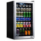 NewAir 19 in. 126 (12 oz) Can Freestanding Beverage Cooler Fridge with Adjustable Shelves - Stainless Steel