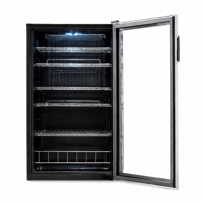 NewAir 19 in. 126 (12 oz) Can Freestanding Beverage Cooler Fridge with Adjustable Shelves - Stainless Steel