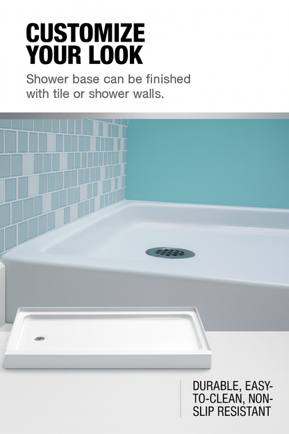 Swan Veritek 30 in. x 60 in. Single Threshold Right Drain Barrier Free Shower Pan in White