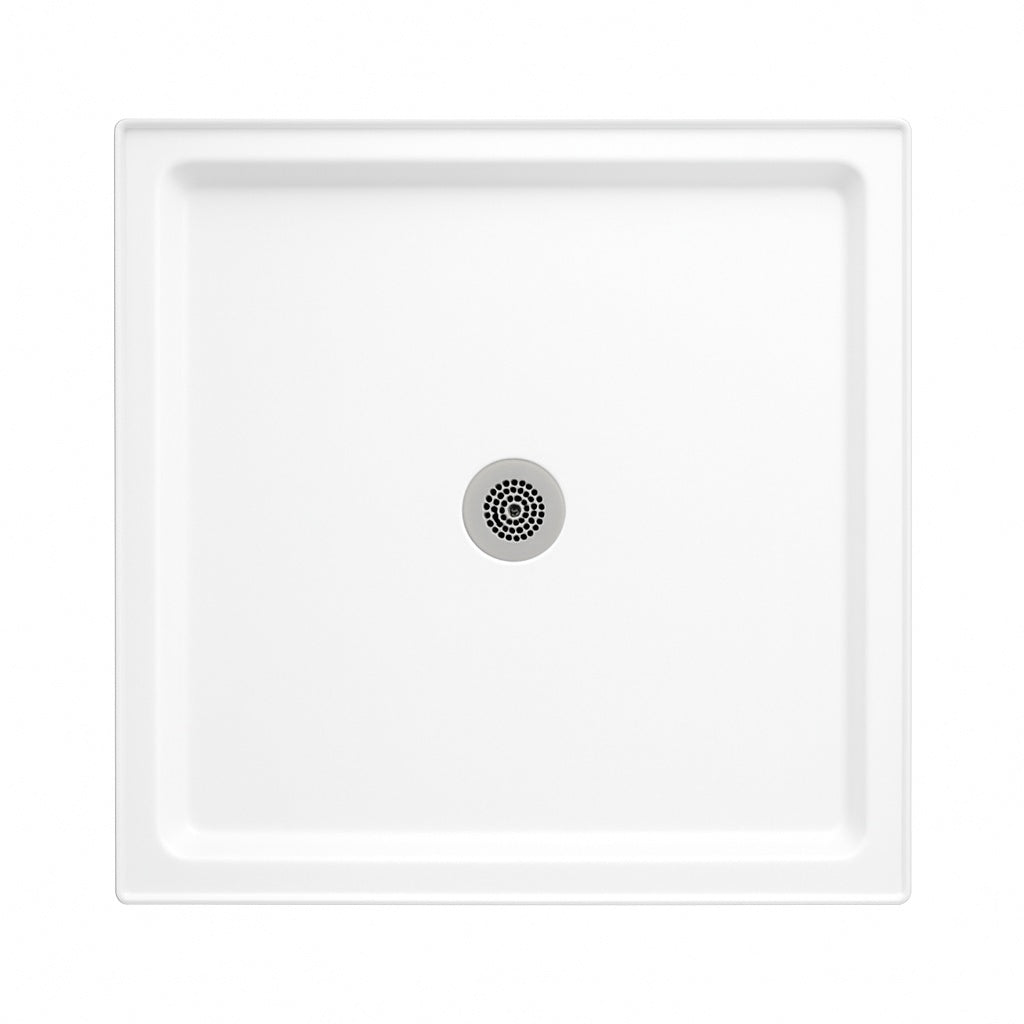 Swan 36 in x 36 in Solid Surface Single Threshold Shower Pan in White