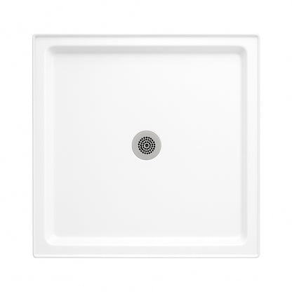 Swan 36 in x 36 in Solid Surface Single Threshold Shower Pan in White
