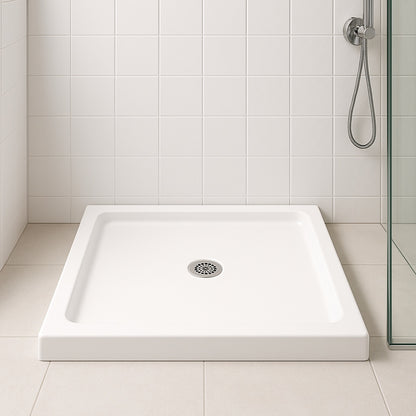Swan 36 in x 36 in Solid Surface Single Threshold Shower Pan in White