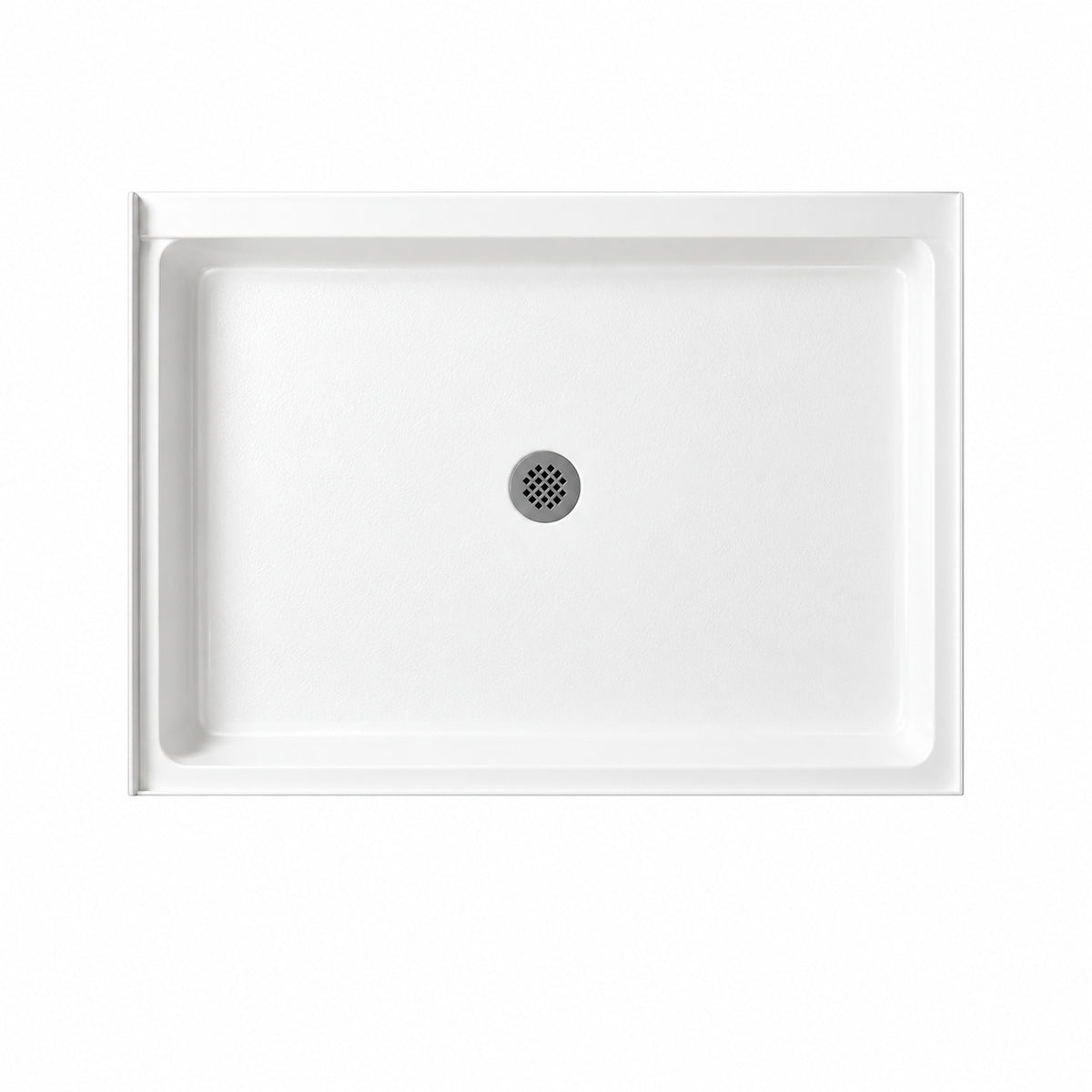 Swan 34 in x 42 in Solid Surface Single Threshold Center Drain Shower Pan in White