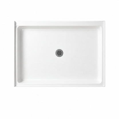 Swan 34 in x 42 in Solid Surface Single Threshold Center Drain Shower Pan in White