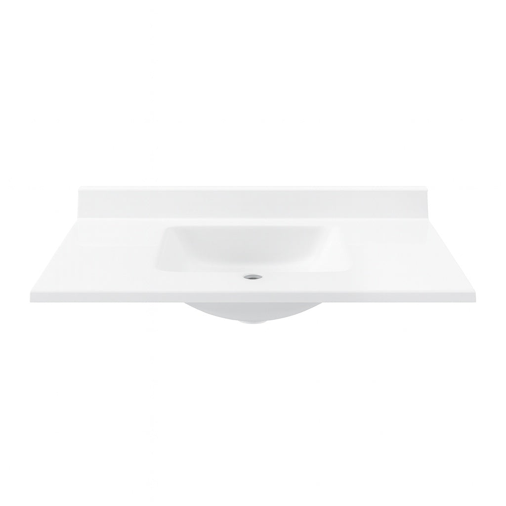 Swan Contour 43 in W x 22 in D Solid Surface Vanity Top with Sink in White