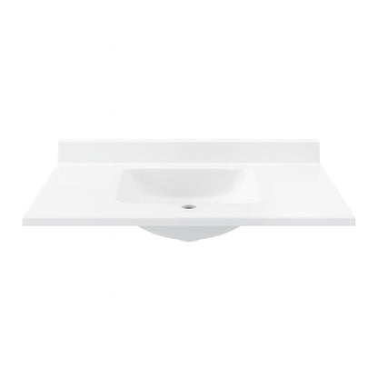 Swan Contour 43 in W x 22 in D Solid Surface Vanity Top with Sink in White