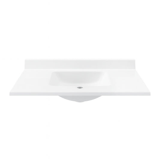 Swan Contour 43 in W x 22 in D Solid Surface Vanity Top with Sink in White