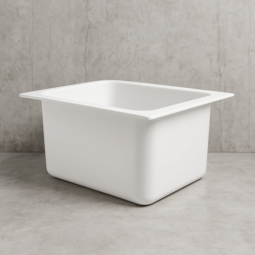 MUSTEE 22 in. x 25 in. x 13.75 in. Molded Fiberglass Drop in Utility Sink in White