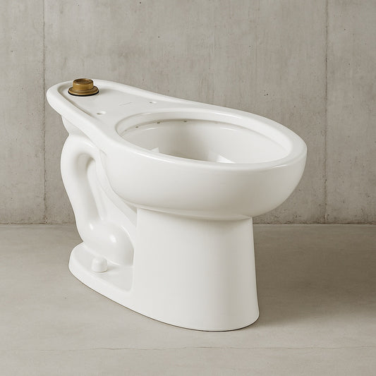 Madera 1.1-1.6 GPF Universal Flushometer Elongated Toilet Bowl Only with EverClean in White