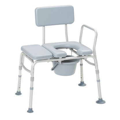 Drive Medical Padded Seat Transfer Bench with Commode Opening