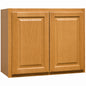 Hampton Bay Hampton 30 in W x 15 in D x 24 in H Assembled Wall Bridge Kitchen Cabinet in Medium Oak