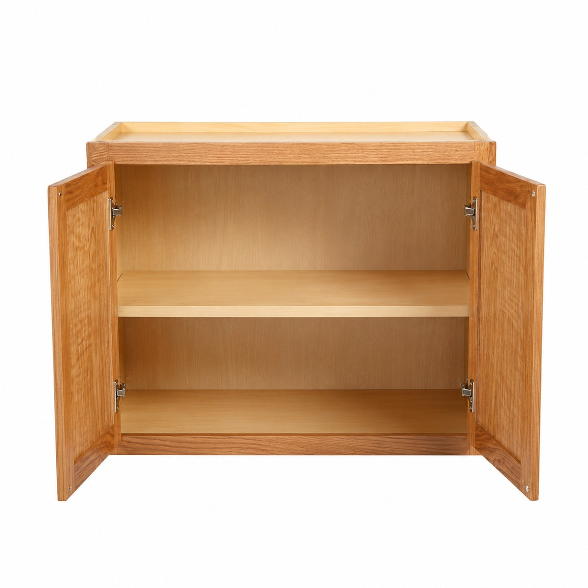 Hampton Bay Hampton 30 in W x 15 in D x 24 in H Assembled Wall Bridge Kitchen Cabinet in Medium Oak
