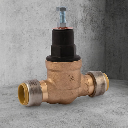 Cash Acme 3/4 in. Brass Direct Push-to-Connect EB45 Pressure Regulating Valve Poly Top