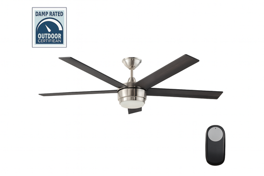 Home Decorators Collection Merwry 52 in. Integrated LED Indoor Brushed Nickel Ceiling Fan with Light Kit and Remote Control