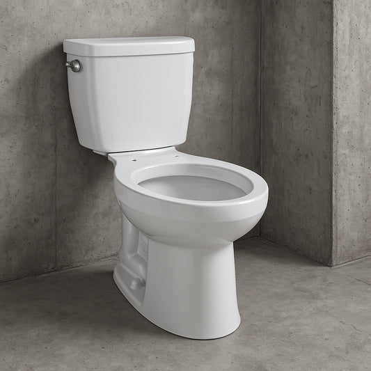 Entrada 12 in. Rough In Two-Piece 1.28 GPF Single Flush Elongated Toilet in Cotton White, Seat Not Included