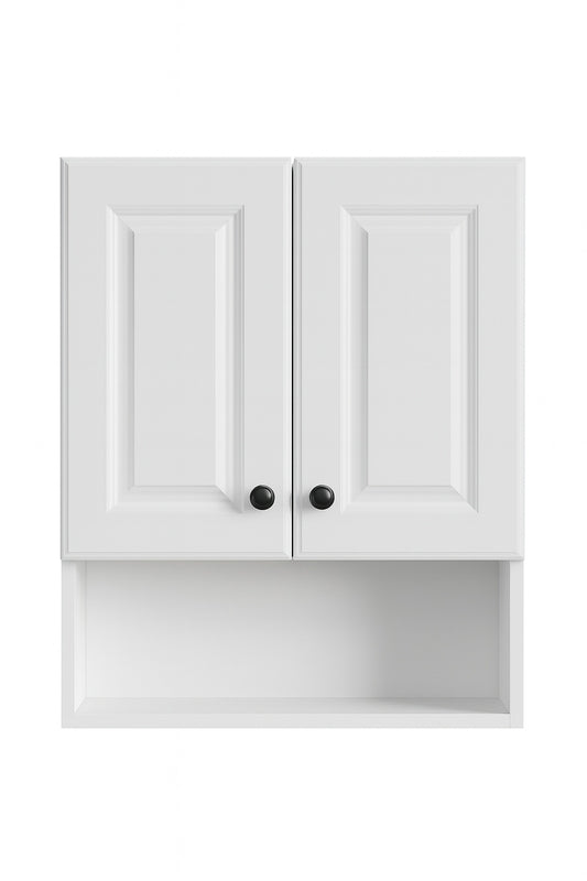 Bay Lancaster 21 in w x 8 in d x 26 in h Surface Mount Raised Panel Bathroom Storage Wall Cabinet in White LAOJ25 wh