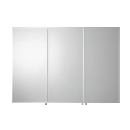 Croydex 48 in. W x 30 in. H x 5-1/4 in. D Frameless Tri-View Surface-Mount Medicine Cabinet with Easy Hang System in White