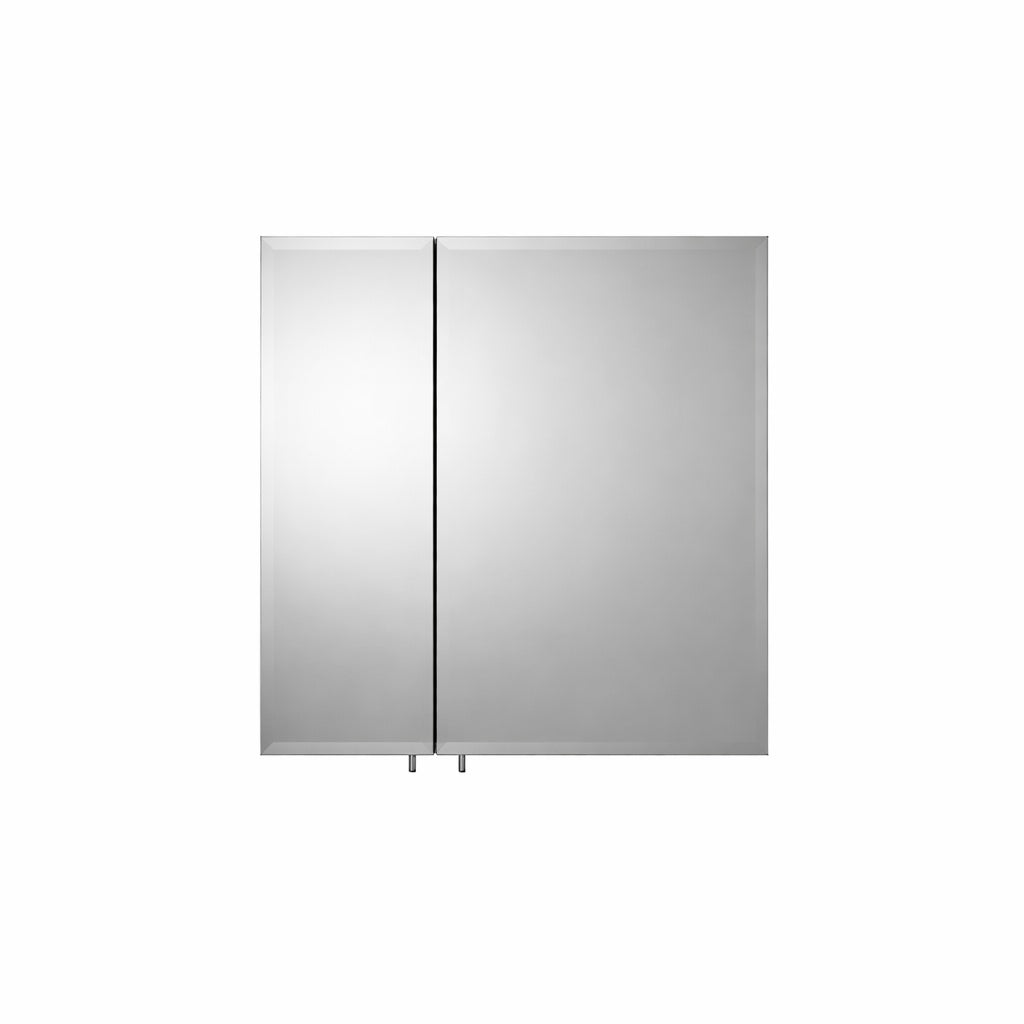 Croydex 24 in W x 24 in H x 5 in D Frameless Bi View Surface Mount Medicine Cabinet with Easy Hang System in White
