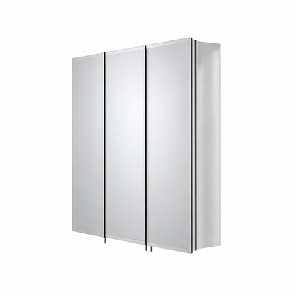 Croydex 30 in W x 26 in H Frameless Aluminum Recessed or Surface Mount Bathroom Medicine Cabinet with Easy Hang System
