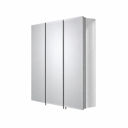 Croydex 30 in W x 26 in H Frameless Aluminum Recessed or Surface Mount Bathroom Medicine Cabinet with Easy Hang System