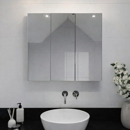 Croydex 30 in W x 26 in H Frameless Aluminum Recessed or Surface Mount Bathroom Medicine Cabinet with Easy Hang System