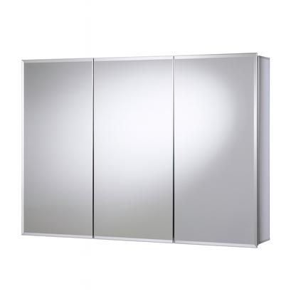 Croydex 36 in. W x 26 in. H x 5-1/4 in. D Frameless Aluminum Recessed or Surface-Mount Medicine Cabinet with Easy Hang System