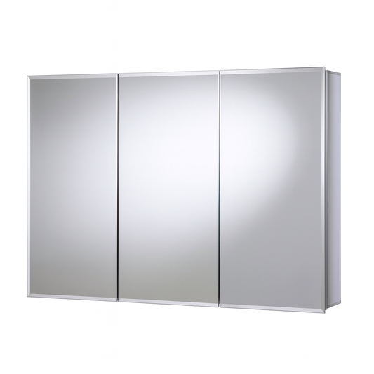 Croydex 36 in. W x 26 in. H x 5-1/4 in. D Frameless Aluminum Recessed or Surface-Mount Medicine Cabinet with Easy Hang System
