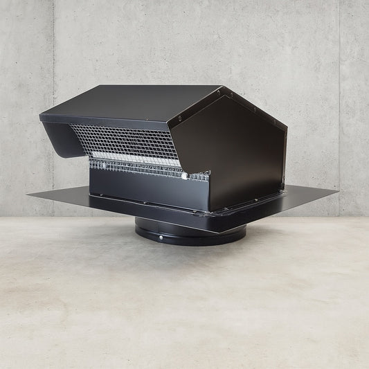 6 in. Goose Neck Vent Roof Cap in Black