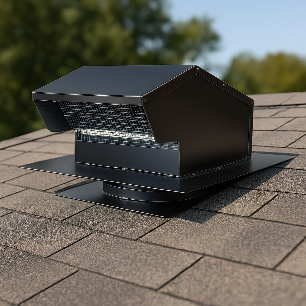 6 in. Goose Neck Vent Roof Cap in Black