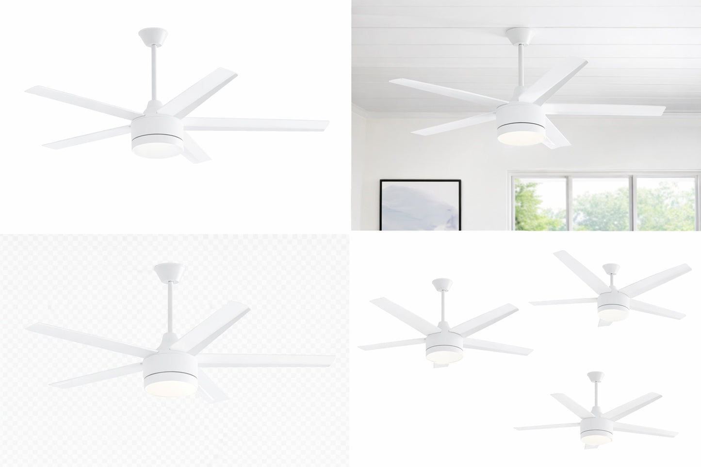 Home Decorators Collection Merwry 52 in Integrated LED Indoor White Ceiling Fan with Light Kit and Remote Control