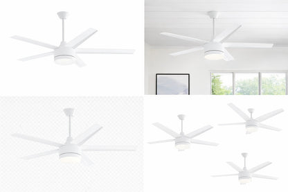 Home Decorators Collection Merwry 52 in Integrated LED Indoor White Ceiling Fan with Light Kit and Remote Control