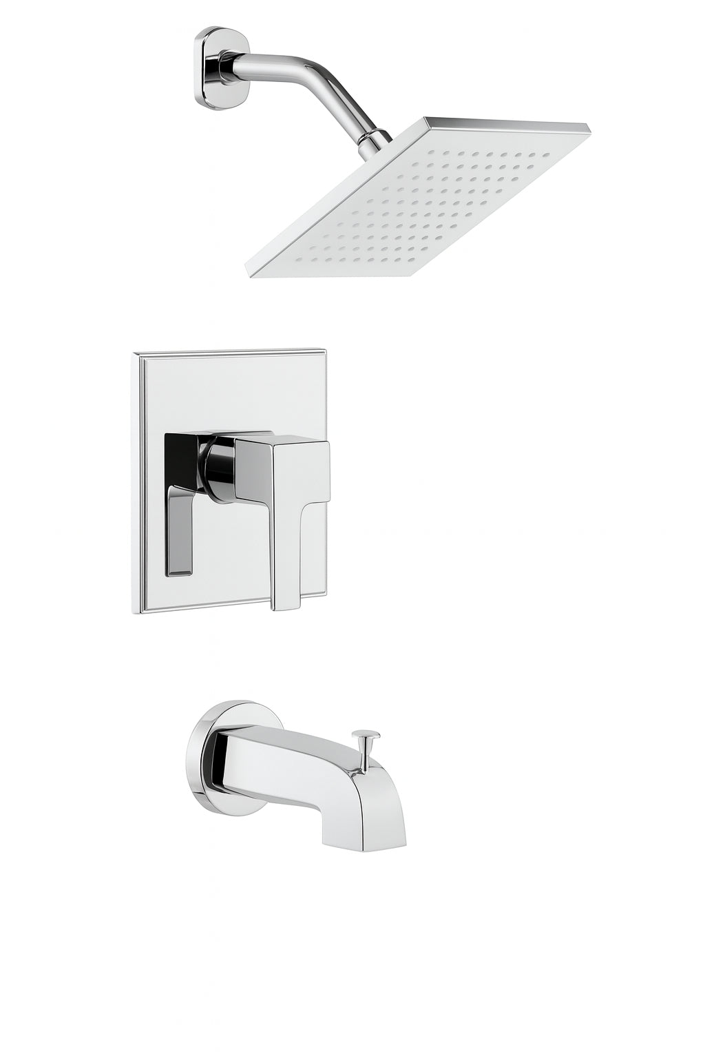 Modern Single-Handle 1-Spray Tub and Shower Faucet 1.8 GPM in Chrome (Valve Included)