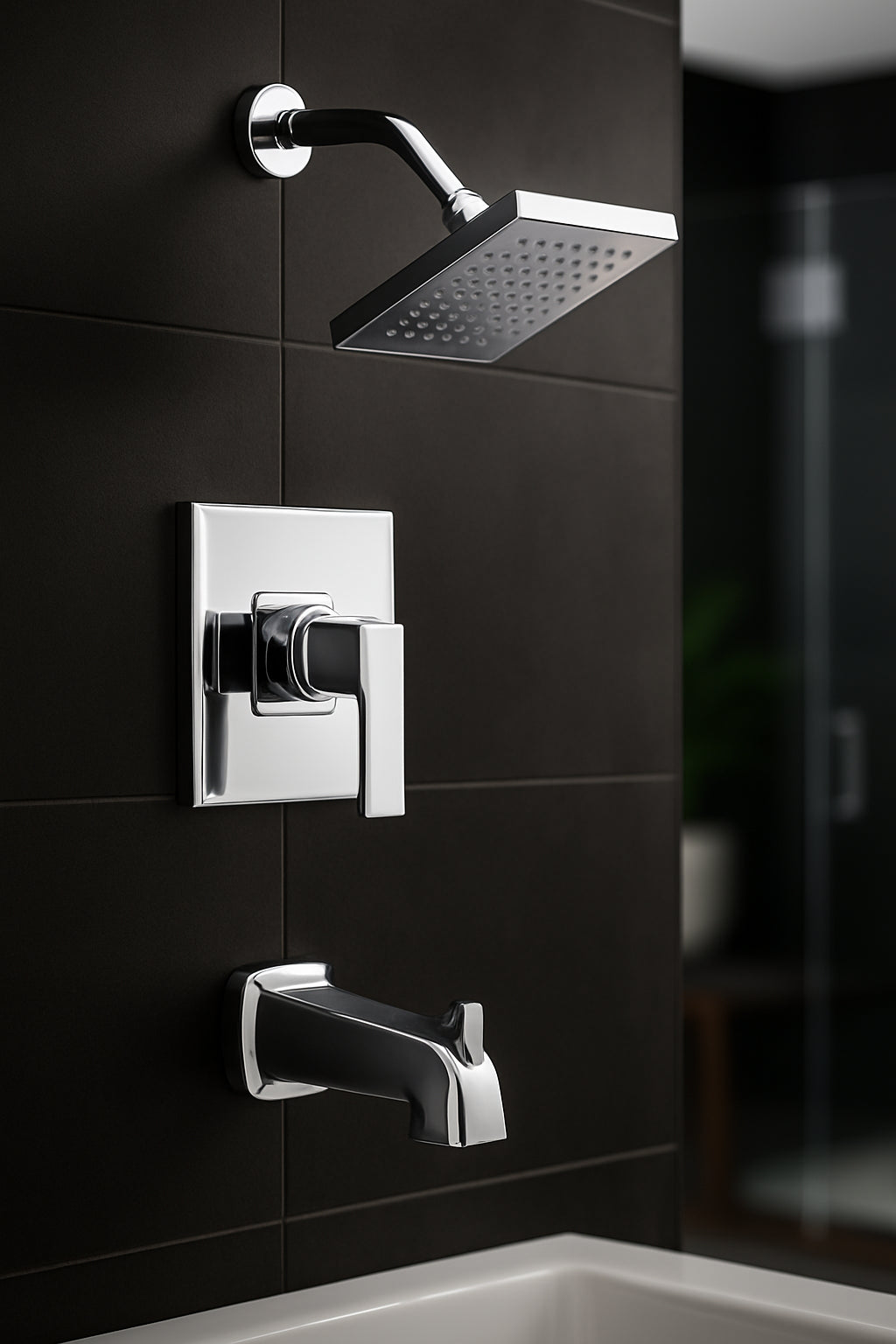 Modern Single-Handle 1-Spray Tub and Shower Faucet 1.8 GPM in Chrome (Valve Included)