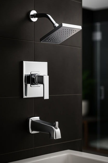 Modern Single-Handle 1-Spray Tub and Shower Faucet 1.8 GPM in Chrome (Valve Included)