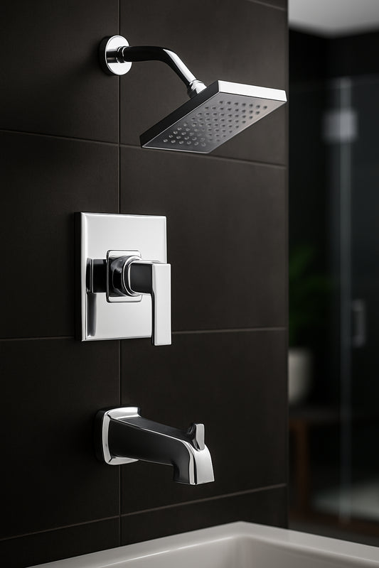 Modern Single-Handle 1-Spray Tub and Shower Faucet 1.8 GPM in Chrome (Valve Included)