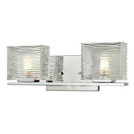 Jaol 15 25 in 2 Light Chrome Vanity Light with Clear Glass Shade with Bulbs Included