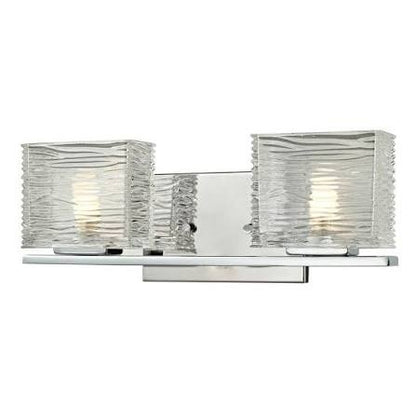 Jaol 15 25 in 2 Light Chrome Vanity Light with Clear Glass Shade with Bulbs Included