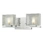 Jaol 15 25 in 2 Light Chrome Vanity Light with Clear Glass Shade with Bulbs Included