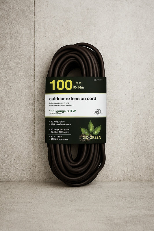 100 ft 16 3 SJT W A Extension Cord Black gg 13700bk