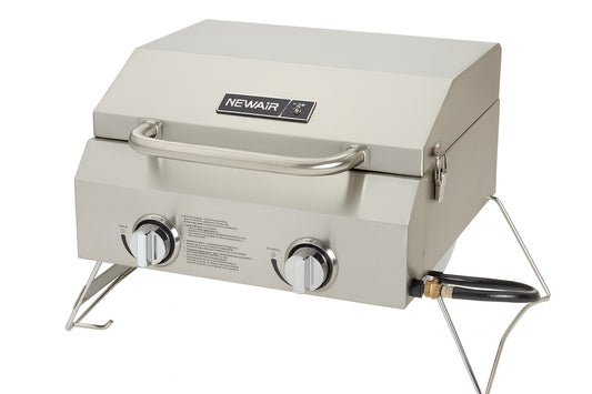 Nexgrill 2-Burner Portable Propane Gas Table Top Grill in Stainless Steel