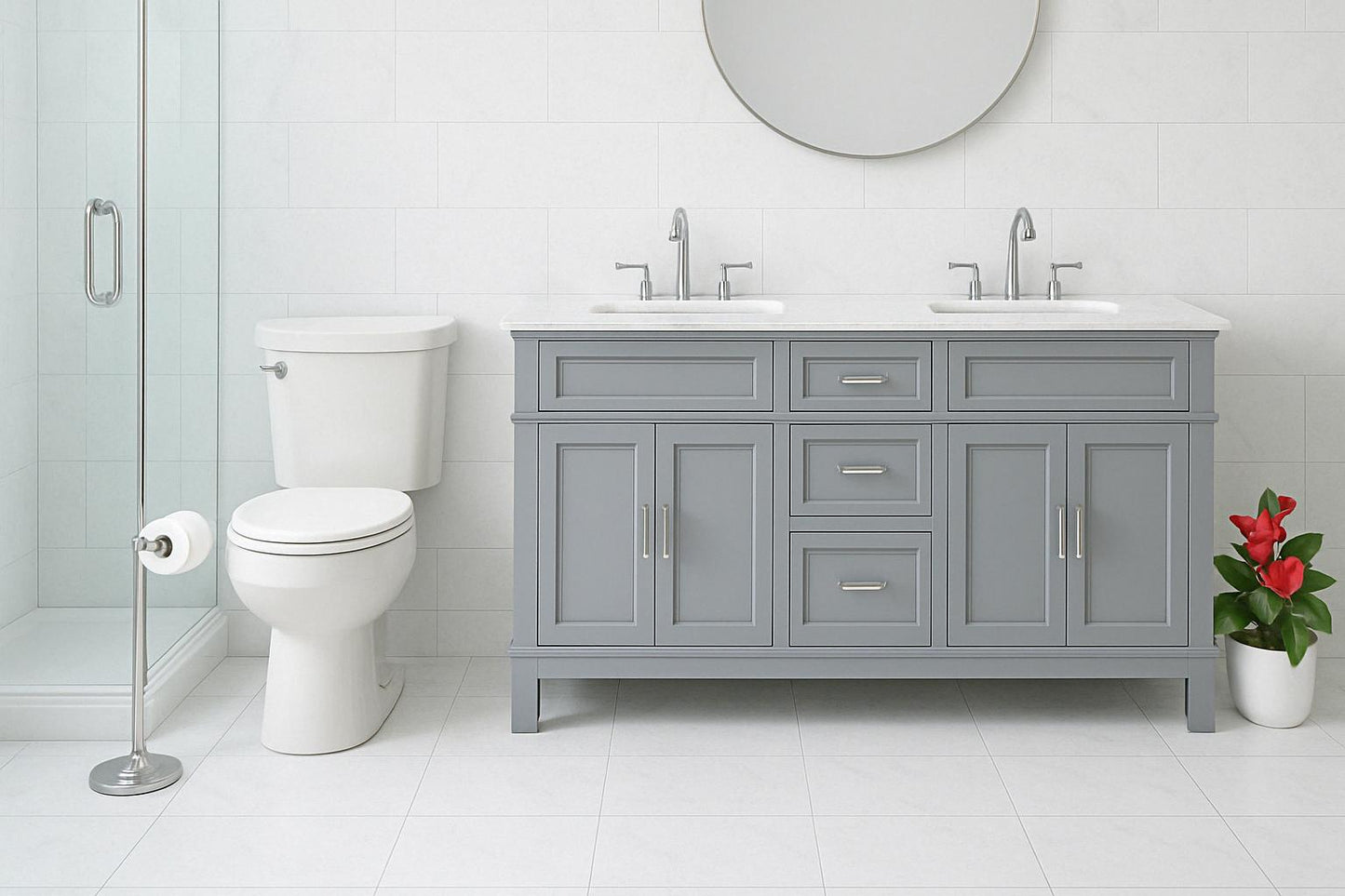 2 Piece 1.1 GPF/1.6 GPF High Efficiency Dual Flush Elongated Toilet in Bone, Seat Included 732291231664 Glacier Bay