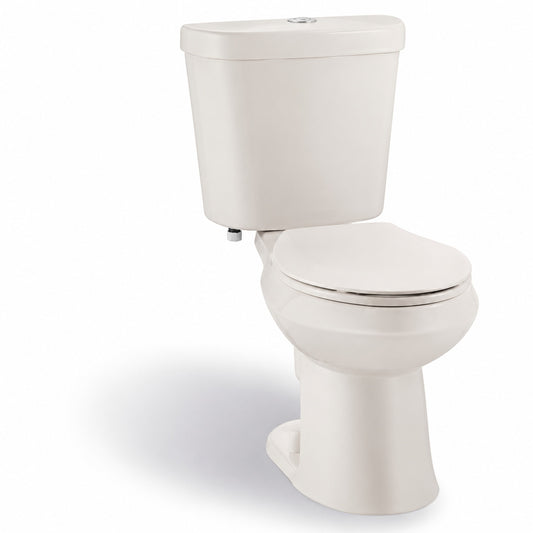 Glacier Bay 12 in Rough In Two Piece 1 1 GPF 1 6 GPF Dual Flush Elongated Toilet in Bone Seat Included