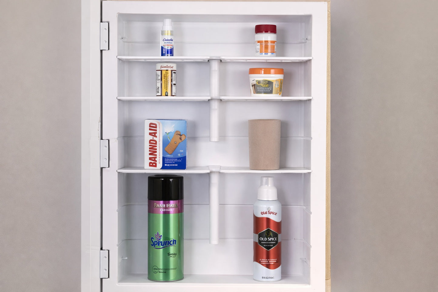 ZACA SPACECAB Capella 16 in x 26 in x 3 1 2 in Framed Recessed 1 Door Bathroom Medicine Cabinet with 6 Shelves and White Frame 12 1