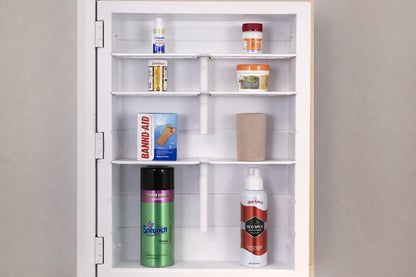 ZACA SPACECAB Capella 16 in x 26 in x 3 1 2 in Framed Recessed 1 Door Bathroom Medicine Cabinet with 6 Shelves and White Frame 12 1